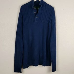 XL Eddie Bauer Pullover 1//4 button up knit sweater